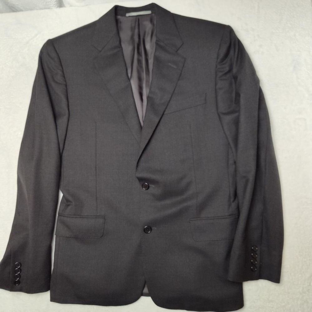 Hickey Freeman Suit Jacket Mens 38R Gray Loro Piana Wool 2‎ Button Notch Blazer